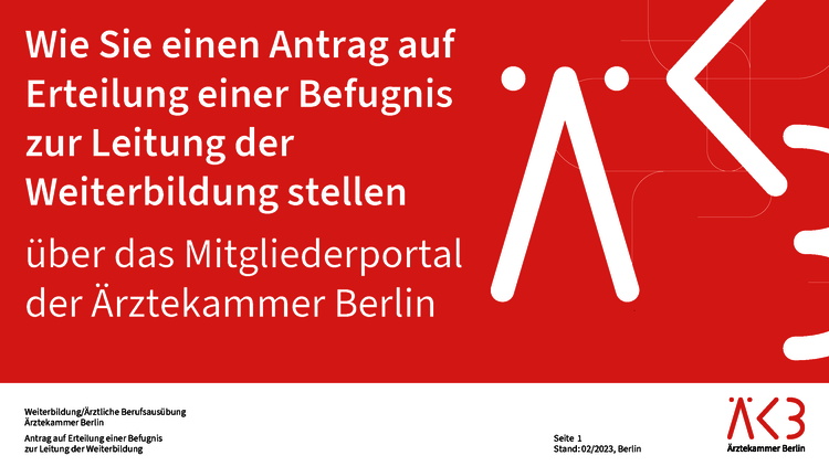 Antrag Weiterbildungsbefugnis