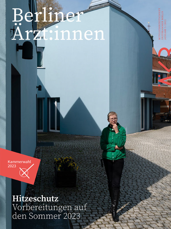 Foto: Maurice Weiss, OSTKREUZ / Ärztekammer Berlin Cover der "Berliner Ärzt:innen", Ausgabe 2/2023