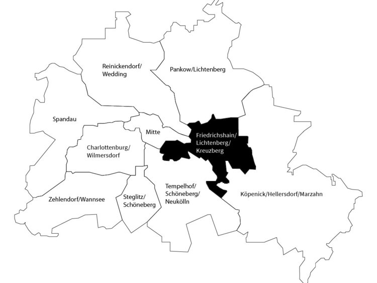 Kartenansicht der regionalen Weiterbildungsverbünde